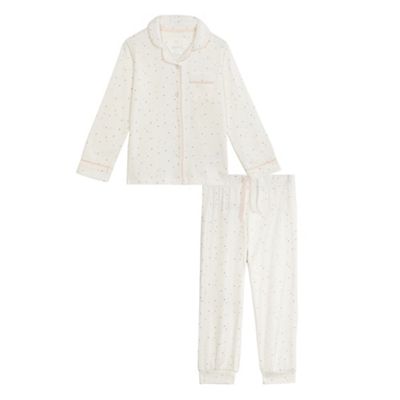 J by Jasper Conran Girls' white polka dot pyjama set